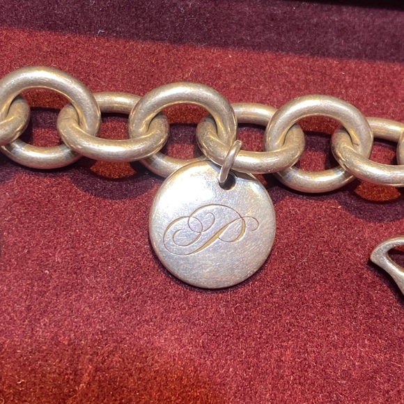 Authentic 925 Tiffany & Co. return to Tiffany charm bracelet 5 charms K P A L - Picture 8 of 12